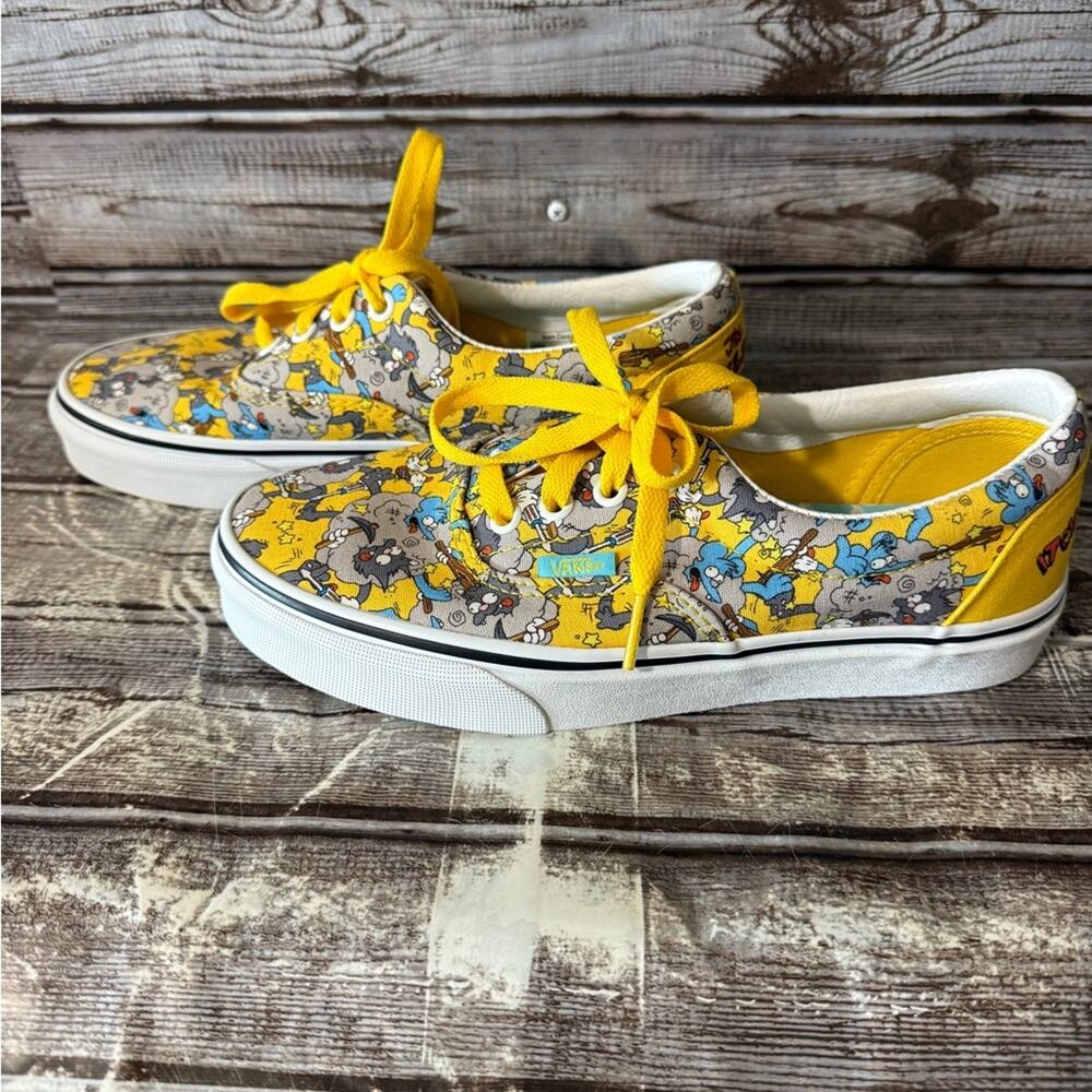Vans The Simpsons Yellow Sneakers Itchy & Scratchy NWOT Unworn Mens size 5.5 - Picture 3 of 10